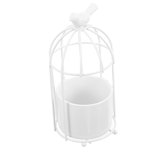 Artificial plants Plantador de jaula de pájaros colgantes plantador suculento decorativo colgante vela linternas jarrón círculo jarrón decoración de planta de escritorio centros de jaula de pájaros de