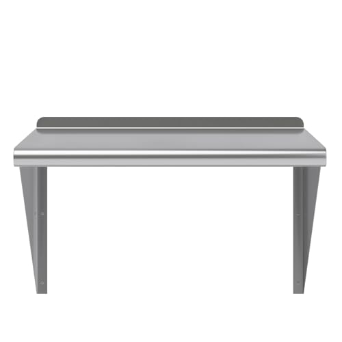 Image of AmGood 24 in. x 24 in. Stainless Steel Wall Shelf | NSF | Metal Shelving | Garage, Laundry, Storage, Utility Room | Restaurant, Commercial Kitchen
