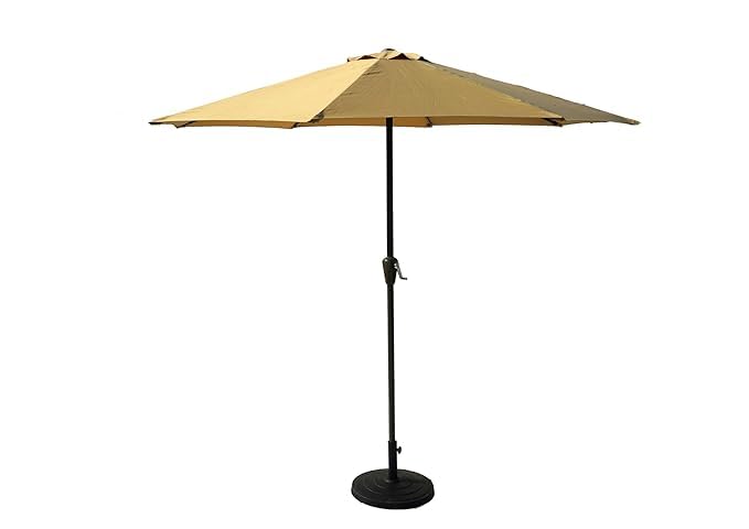 DEVOKO 9ft Beige Color Outdoor Patio Umbrella Waterproof & Fade-Resistant with Centre Pole Stand - Ideal for Garden, Beach, Cafe, Poolside, Restaurant & Balcony