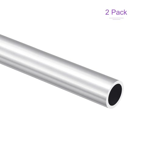 DMiotech 2Pack (26mm OD x 20mm ID) 6063 Aluminum Round Tube 300mm Length Industry Metal Tubing for Machinery Frame Construction DIY Projects