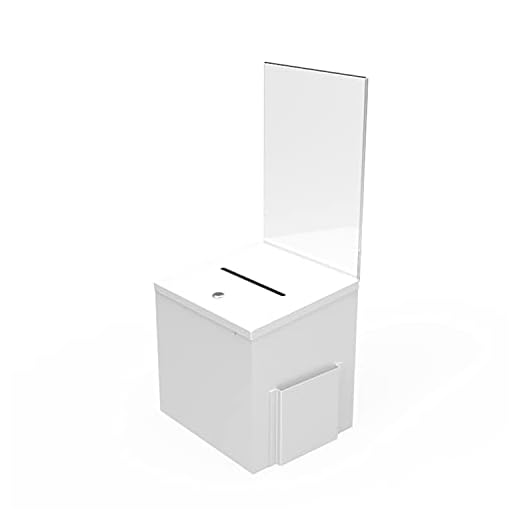 White Metal Donation Box for Fundraising