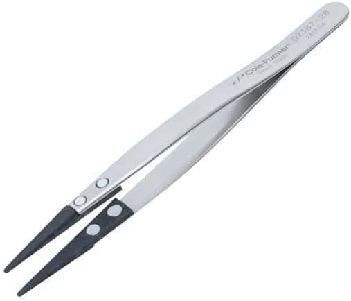 Cole-Parmer Stainless Steel Tweezers w/Flat, Round, Plastic Tips