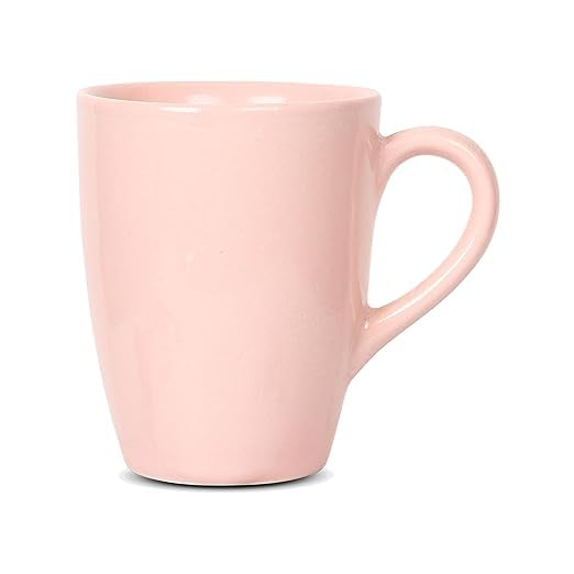 Image of QIMACPLUS Premium Ceramic Coffee Tea Cups Mugs Best Gift for Family Pink Colour (300 ML, Microwave Safe, Dishwasher Safe) (4)