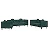 vidaXL Ensemble de Canapés 3 pcs avec Coussins, Canapés avec Accoudoirs et Pieds, Meubles de Salon Salle de Séjour, Moderne, Vert Foncé Velours