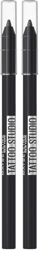 Maybelline New York, Tattoo Liner, Lápiz de Ojos Semi-permanente, Waterproof, No transferible, Tono: 900 Deep Onyx Negro, 1.3 gr (Paquete de 2)