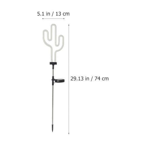 Lampe solaire cactus solide et rechargeable avec éclairage LED vert pour pelouse - 2