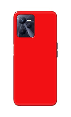 Image of PRINTFIDAA Printed Hard Back Cover Case for Realme C35 Back Cover (Plain Red) -1803