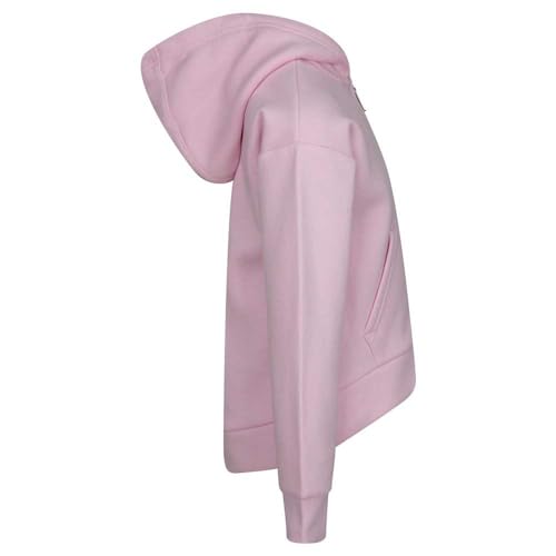 Nike Girl's Club Fleece Hi Low Full Zip Hoodie (Little Kids) Pink 6 Little Kid4