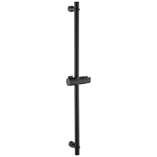 Kelleria Barre de Douche Noir 70cm SUS304 Aciers Inoxydables, Barre de Douche avec Support de Pommeau de Douche Rotation à 360°, Hauteur réglable, aucun...