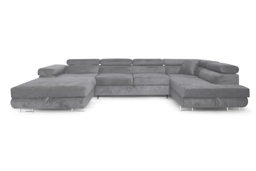 FELIPE MUEBLES Sofá esquinero Rodas U 345 x 202 cm, sofá Cama 7-8 plazas Lado Derecho (Lado Derecho)