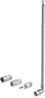 Bingfu DAB FM Radio Antenna AV Receiver 75 Ohm Unbal F Adapter Telescopic Antenna F to TV Adapter Compatible with Tivoli Audio Model Audio Sony Denon Teac Pioneer Onkyo Marantz