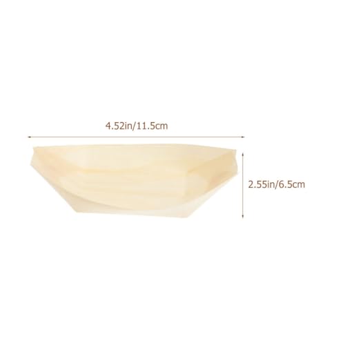 100 platos desechables para sushi de madera 11.5 cm miniatura 2
