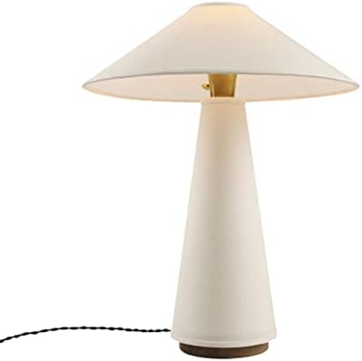 XOUVY Nightstand Lamps White Bedside Table Lamps with Cloth Lampshade Simple Table Lamp Push Button Switch Study Bedside Lamp, E14, 17.7" H