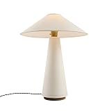 XOUVY Nightstand Lamps White Bedside Table Lamps with Cloth Lampshade Simple Table Lamp Push Button