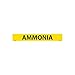 NMC A1010Y Pipe Marker, Legend "Ammonia", 14" Length x 2" Height, 1-1/4" Letter Size, Pressure Sensitive Vinyl, Black on Yellow (Pack of 25)