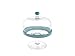 H&h alzata vetro con cupola blue cm18 h22 vassoi da tavola