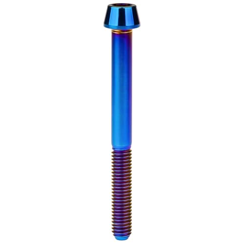 Image of Titanium Ti Bolt M5x9 16 18 20 25 30 35 40 45 50 55 60mm Tapered Head Screws Pack of 4 (M5x50mm, Burnt Blue)