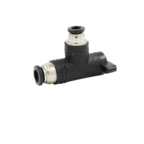 Válvula manual neumática BUL de 12mm con conector rápido en codo negro para tubo de aire 2