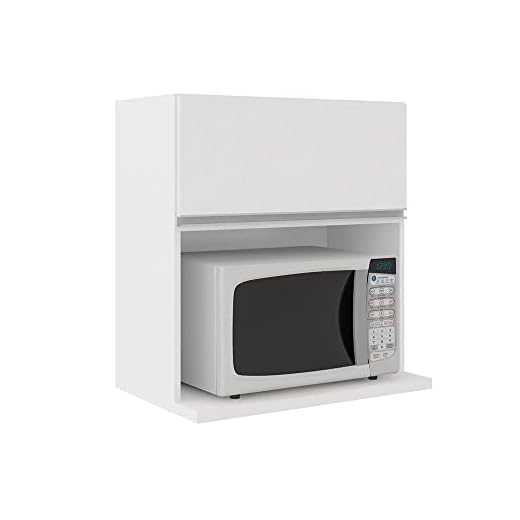 Armário Aéreo Com 1 porta Com Nicho Para Microondas Evidence Branco Poliman Móveis
