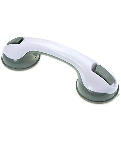 Safe Shower Handle, 12" Super Suction Grab Bar with Dual Locking, Anti-Slip Suction Bath Tub Helping Handle Safety Balance Grab Bar Handrail Grip for Elderly Seniors Handicap Disabled