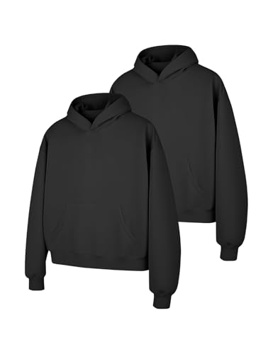 Image of PEHMEA 2 Pack Kids Hoodies Sweatshirt for Boys Cotton Pullover Hooded Sweatshirts With Pockets No Drawstring
