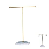 YUVKIN Présentoir à Bijoux, Support à Bijoux, Plateau de Rangement pour Colliers, Bracelets, Boucles d'Oreilles, Clous, Bagues, Idée Cadeau (Or)