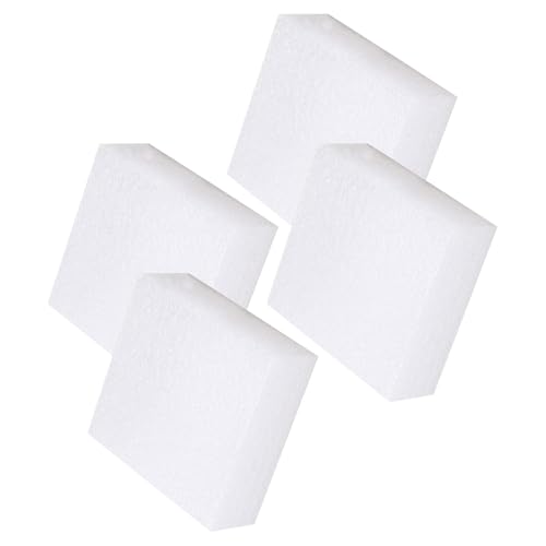 VINTORKY 4 Cojines Gruesos de Espuma y Fieltro de Lana Blancos 15x15x5 Cm para Manualidades, Tapetes para Trabajos de Manualidades y Almohadilla para Fieltrar Aguja, Banco de Trabajo