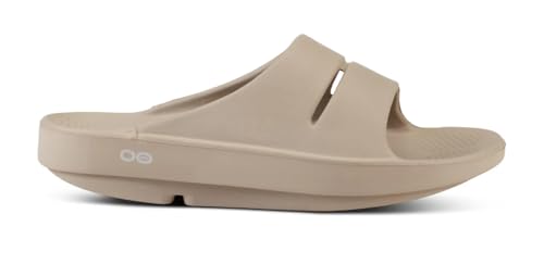 image for OOFOS OOahh Recovery Slide - Unisex (Nomad Beige, US Footwear Size Sys
