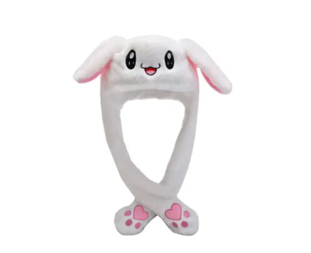 ZENO - Faux Fur Rabbit Hat with Ears Moving with Jumping, fluffy and light, keeping you comfortable and warm in winter, one size that fits most adults and kids