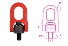 Beta 8049 M12 - Golfari maschio per sollevamento, orientabili a doppia articolazione, acciaio legato ad alta resistenza