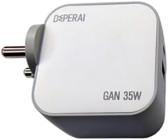 DeperAI 35W Dual Port GaN III Fast Charger A+C - MFi Certified, PD3.0 & UFCS Support iPhone, iPad, Android Devices (White and Grey)