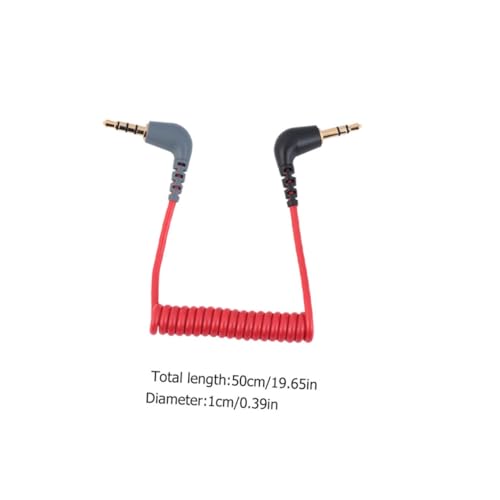 Cable de audio extensión 3.5mm rojo 0.75m 2 piezas miniatura 7