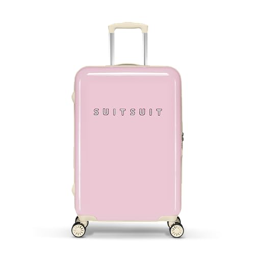 SUITSUIT Koffer Groß 66 cm - Leicht Hartschalen Reisekoffer mit Rollen - TSA-Schloss - 59 L - Fabulous Fifties Pink Dust