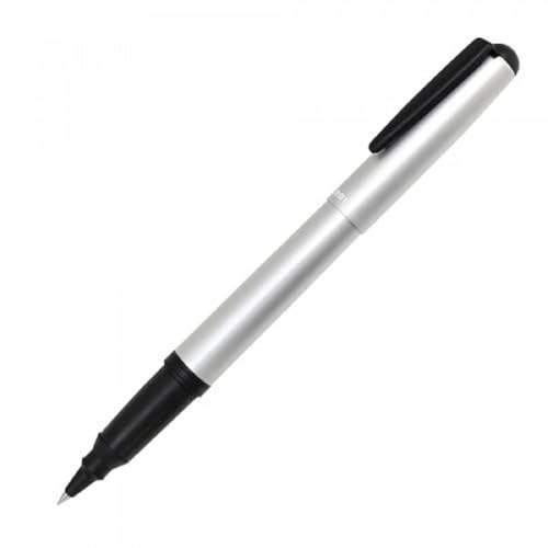 Image of OHTO CR01 Ceramic Rollerball Pen 0.7 mm | Blue Ink Medium Tip Writing Pen | Matte Silver Body | Smooth Japanese Roller Pen for Office, Journaling, Study | Made in Japan