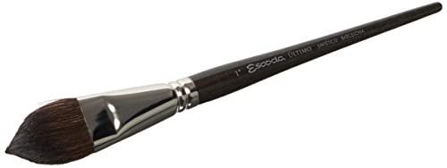 Image of Escoda Ultimo Series 1523 Artist Watercolor and Acrylic Paint Brush, Synthetic Squirrel, Flat Filbert, Size 1 inch
