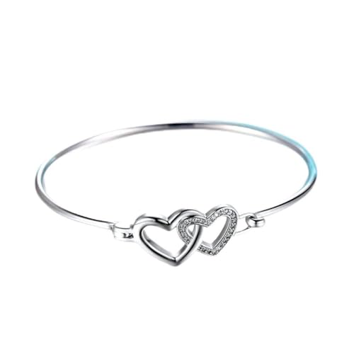 Bracelet cœur en cristal pour un mariage chic - Taille réglable femme