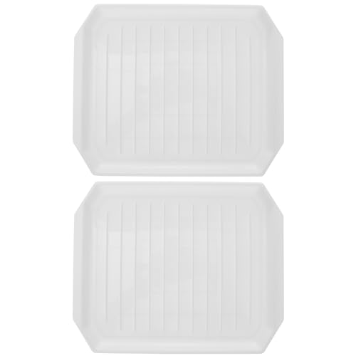 KICHOUSE 2 Piezas Bandeja para Hornear Bacon y Microondas Utensilio de Cocina para Huevos y Desayunos Limpieza Desorden Accesorios de Cocina Blancos