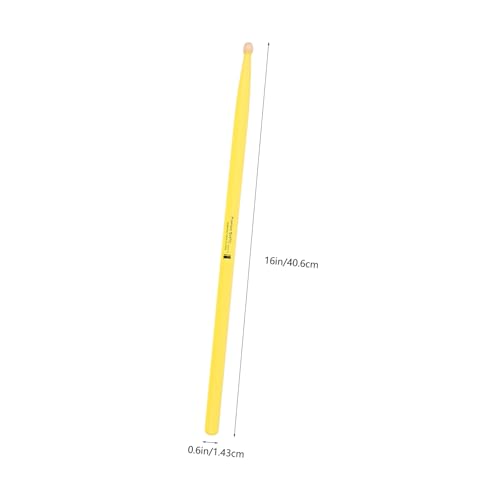 2 pares de baquetas de arce color amarillo limón con punta de madera, resistentes al deslizamiento, accesorios para batería para principiantes, práctica y presentación miniatura 2