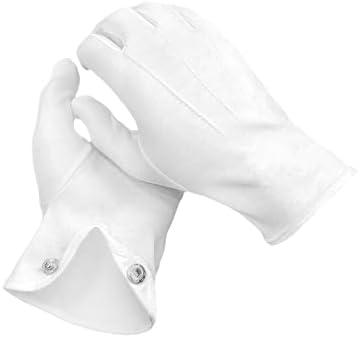 THE MASONIC COLLECTION - Plain Cotton Gloves for Men - Soft & Lightweight - Washable & Reusable Material - Popper Snap Fastening - Freemason Gifts for Men