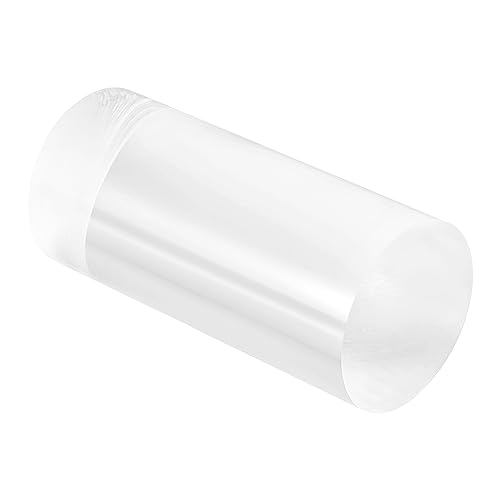Image of uxcell Acrylic Round Rod, Clear,2 inch Diameter 4-1 /8 inch Length, Solid Plastic PMMA Bar Stick