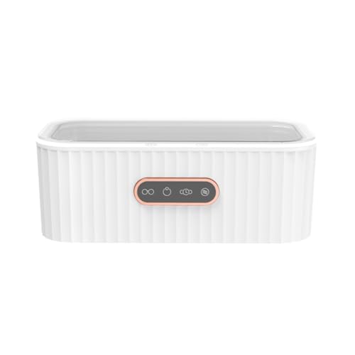 Ycagrain máquina de limpieza ultrasónica, máquina de limpieza ultrasónica de bajo ruido de 45 kHz, apta para gafas, enchufe de la UE fácil de instalar