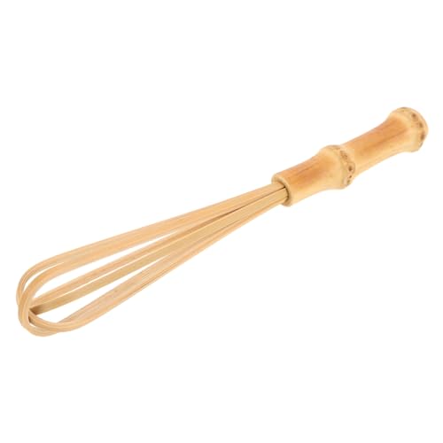 Garneck 竹製手動卵泡立て器 多機能キッチン用クリームミルク攪拌器 耐久性と人間工学設計で快適な使用感 ケーキや料理に適した 再利用可能
