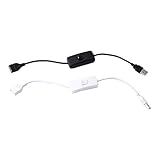  Leadigol Lot de 2 câbles USB, câble USB de 28 cm avec interrupteur marche/arrêt, extension de câble à bascule pour lampe de bureau LED, ventilateur USB, bande LED