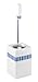 Produktbild WENKO 17075100 WC-Garnitur Strips Blau , Porzellan, 12.5 x 46.5 x 12.5 cm, Weiß