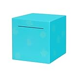 Piggy Bank for Adults and Kids, Must Break to Open Solid ABS Money Bank, Cute DIY Sticker Piggy Bank, Unopenable Money Box, 4.72 Inch (Blue)