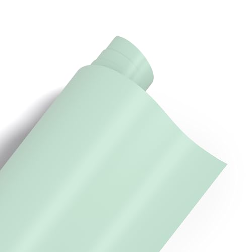 POLI-CRAFT Vinyl Klebefolie (PERMANENT) - selbstklebende Plotterfolie für DIY-Projekte, Mint matt, 30,5 cm x 183 cm