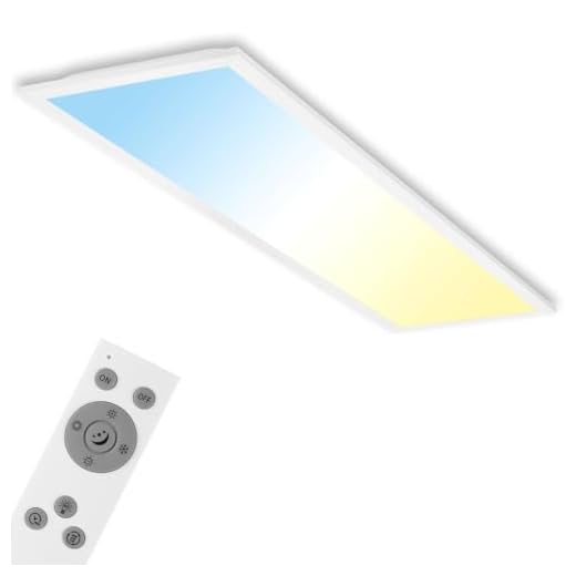LED Deckenlampe mit Fernbedienung Dimmbar, 18W 1800LM Oraymin Deckenleuchte Dimmbar,IP54 Wasserfest und Flimmerfreie Lampe für Feuchtraum,Wohnzimmer,Schlafzimmer,Kinderzimmer,Balkon,3000-6500K,¢225mm 6 Briloner Leuchten Deckenlampe, LED Panel dimmbar, Farbtemperatursteuerung, inkl. Fernbedienung, 23W, 2.200 Lumen, Weiß, Kunststoff, 23 W, 1000x250x48mm (LxBxH)
