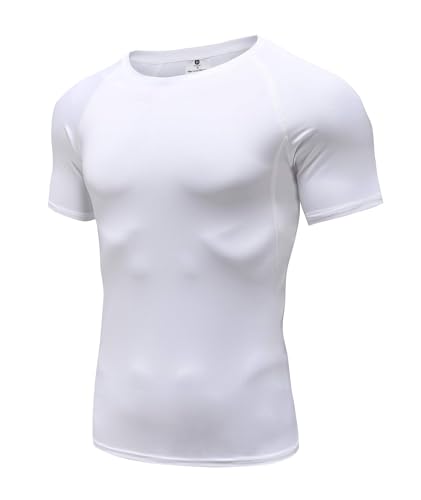 Opiniones de Camisetas y tops para comprar hoy. 46 Camisas de 1 piezascompresión de los Hombres Manga Corta Entrenamiento Corriendo Camiseta Tops frío seco Capa Base atlética Camiseta Interior Blanco 06-M