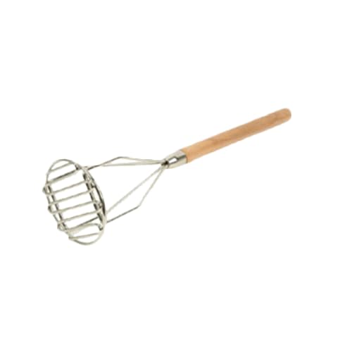 A-to-Z Supply SLPMR018 Potato Masher, 18"L, Round face, Wooden Handle, Stainless Steel