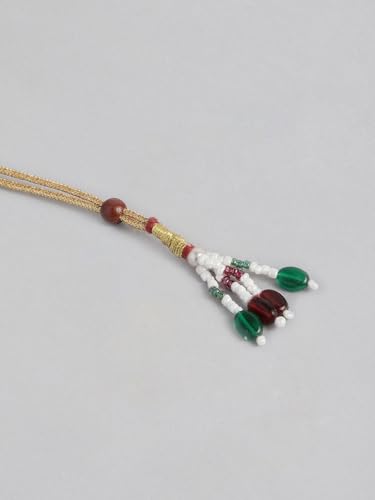 Gargantilla de granate tradicional bañada en oro de latón elegante 7